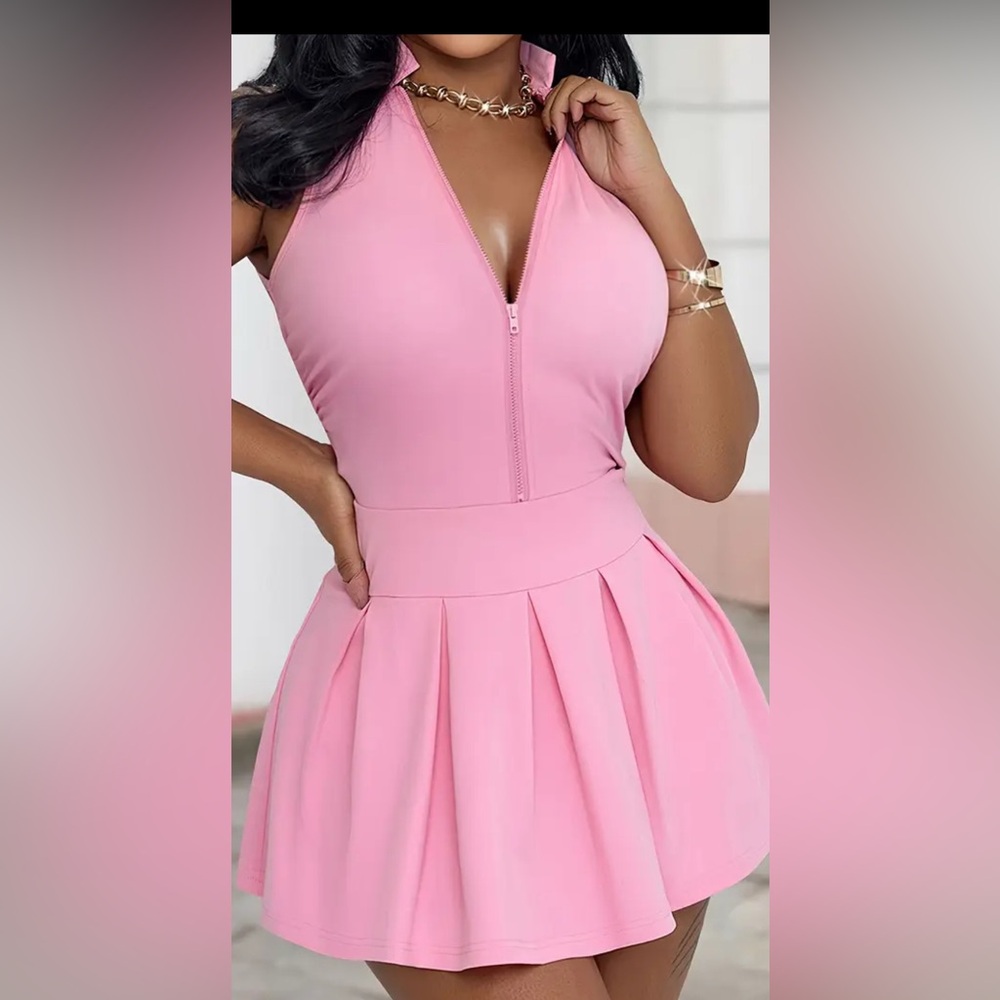 (NWOT) Small Pink Sleeveless Skort Tennis Dress/ mini dress - Picture 5 of 6